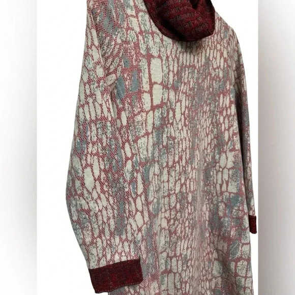 Maeve by Anthropologie Suma blue and red animal print turtleneck dress - Picture 3 of 7